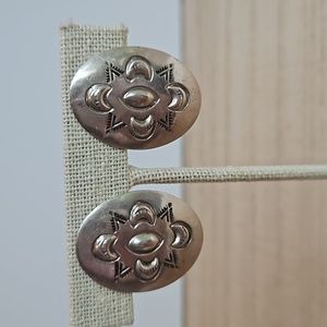 Vintage Sterling Southwest Clip Earrings